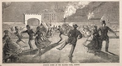 Kveldsscene i Skating Park, Boston, 1859. av Winslow Homer