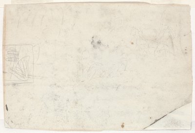 Figur på hesteryggen og andre studier [verso] av Winslow Homer