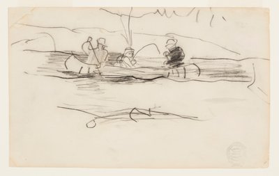 Fisker og to andre menn i en kano av Winslow Homer