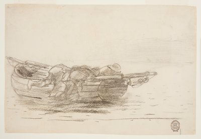 Fiskere som klatrer over Gunwales, Cullercoats, England av Winslow Homer