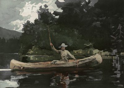 Fishing in the North Woods, utgitt av L. Prang & Co., 1896 av Winslow Homer