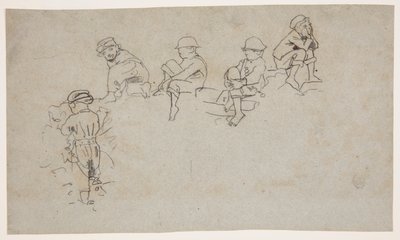 Fem skisser av unge gutter av Winslow Homer