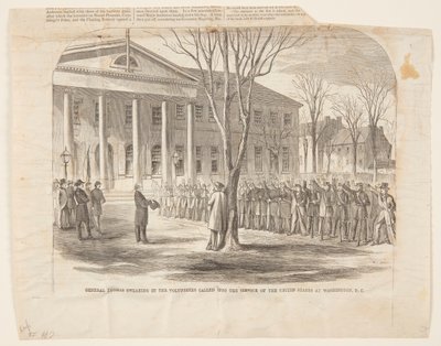 General Thomas Swearing in the Volunteers Called into the Service of the United States at Washington D.C. av Winslow Homer