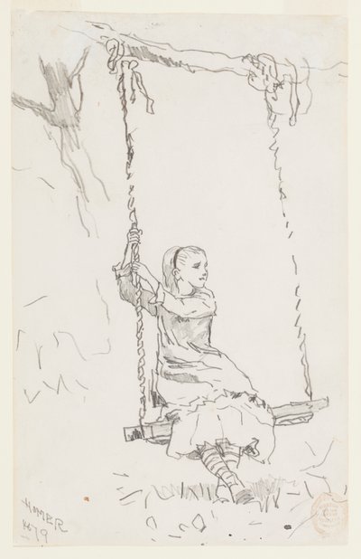 Jente på huske av Winslow Homer