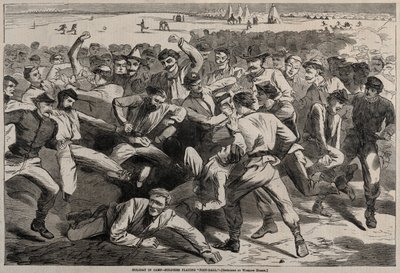 Ferie i leir - Soldater som spiller fotball, 1865. av Winslow Homer