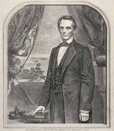 Hon. Abraham Lincoln, født i Kentucky, 12. februar 1809, 1860. av Winslow Homer