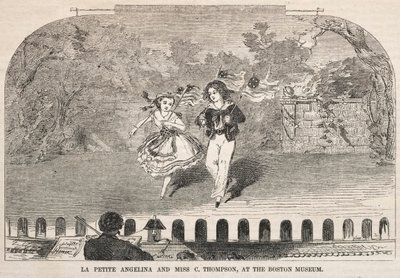 La Petite Angelina og frøken C. Thompson, ved Boston Museum, 1859. av Winslow Homer