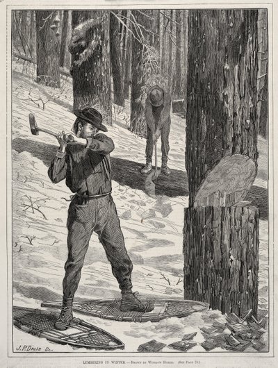 Tømmer om vinteren, 1871. av Winslow Homer