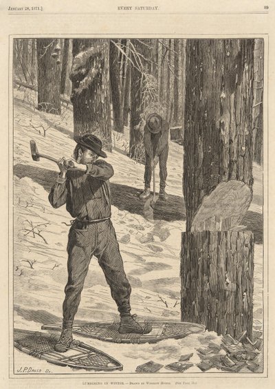 Trelast om vinteren, fra hver lørdag 28. januar 1871 av Winslow Homer