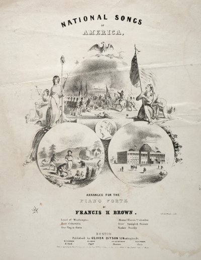 National Songs of America - Omslag for noter. av Winslow Homer