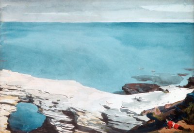 Natural Bridge, Bermuda, ca. 1901 (wc og grafitt på hvitt vevd papir) av Winslow Homer
