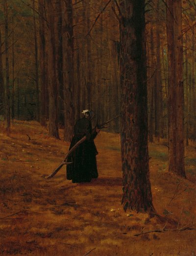 Gammel kvinne samler pensel, 1865 av Winslow Homer