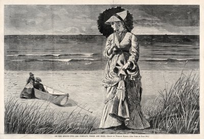 On the Beach - Two are Company, Three are None, 1872. av Winslow Homer