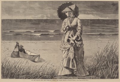 On the Beach - Two are Company, Three are None, utgitt 1872. av Winslow Homer