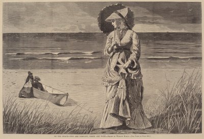 On the Beach - Two are Company, Three are None, utgitt 1872. av Winslow Homer