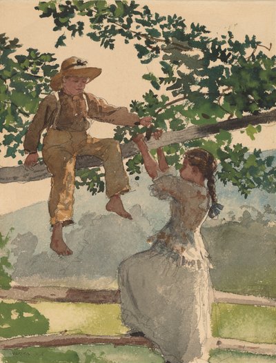 På gjerdet, 1878. av Winslow Homer