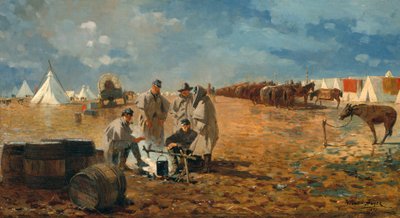Regnværsdag i leiren, 1871 av Winslow Homer