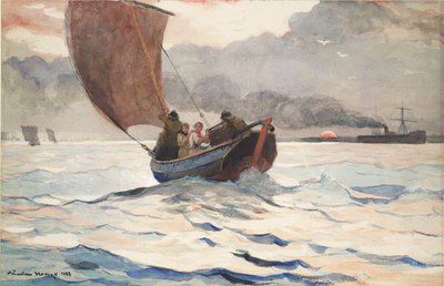 Fiskebåter på vei tilbake av Winslow Homer
