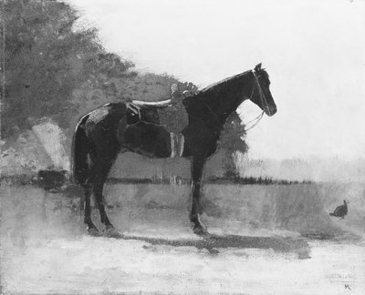 Sadelhest i Farm Yard, ca. 1870-75. av Winslow Homer