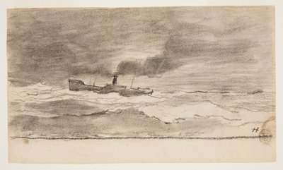 Havlandskap med fisketråler, Cullercoats, England av Winslow Homer