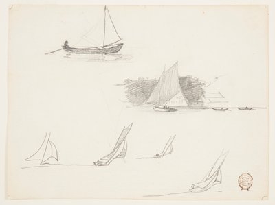Seks studier av seilbåter av Winslow Homer