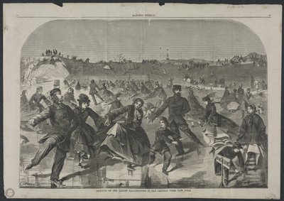Skating på Ladies Skating Pond i Central Park, New York, 1860. av Winslow Homer