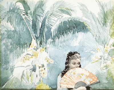 Spansk jente med vifte, 1885 av Winslow Homer
