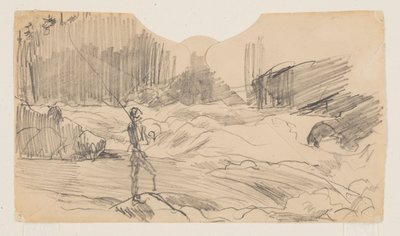 Studie for "Ouananiche Fishing," Lake St. John av Winslow Homer