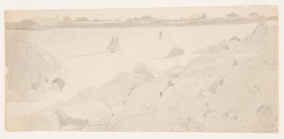 Studie for "Rocky Coast and Gulls" av Winslow Homer