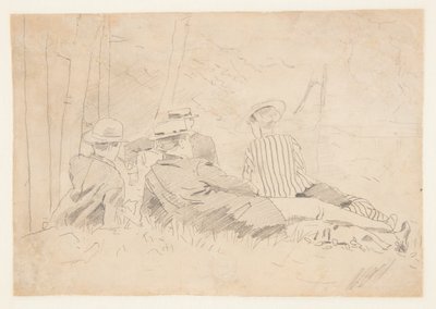 Studie for "The Fishing Party" av Winslow Homer