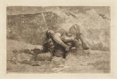 Studie til Understrøm av Winslow Homer