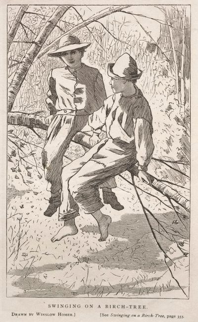 Svinger i et bjørketre, 1867. av Winslow Homer