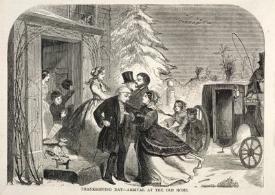 Thanksgiving Day - Ankomst til det gamle hjemmet, 1858. av Winslow Homer