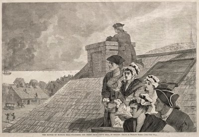 Slaget ved Bunker Hill - Se kampen fra Copps Hill, i Boston, 1875. av Winslow Homer