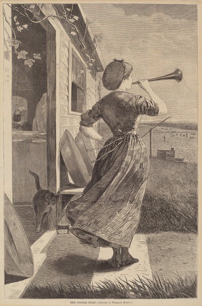The Dinner Horn, utgitt 1870. av Winslow Homer
