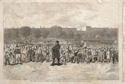 Den fjerde juli på Tompkins Square, New York - The Sogers Are Coming, 1868. av Winslow Homer