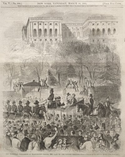 Innvielsesprosesjonen i Washington passerer porten til hovedstadsområdet av Winslow Homer