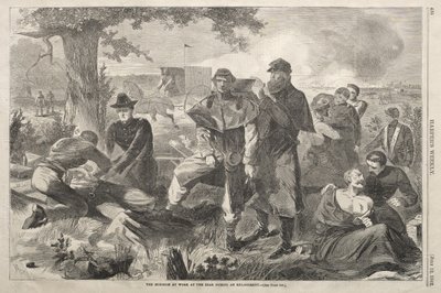 Kirurgen i arbeid i bakre linjer under et slag av Winslow Homer