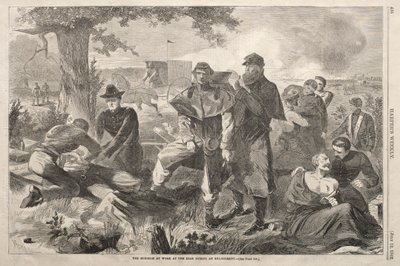 Kirurgen på jobb bak under en forlovelse, 1862. av Winslow Homer