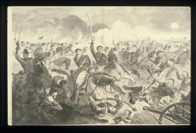 The War For The Union 1862 - A Cavalry Charge (tregravering) av Winslow Homer