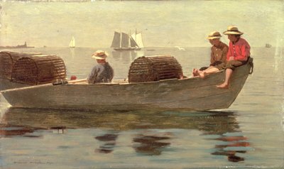 Three Boys in a Dory, 1873 av Winslow Homer