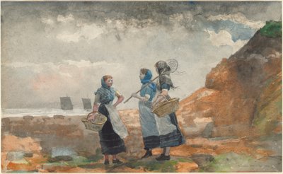 Three Fisher Girls, Tynemouth, 1881. av Winslow Homer