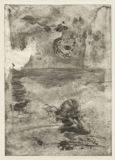 Two Heads, studie etter "Undertow", ca.1886, trykt ca.1967 av Winslow Homer