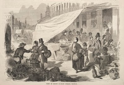 Utsikt i South Market Street, Boston, 1857. av Winslow Homer