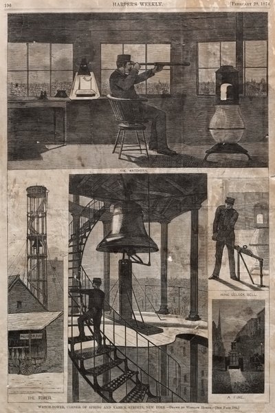 Watch-Tower, Corner of Spring and Varick Streets, New York, 1874. av Winslow Homer