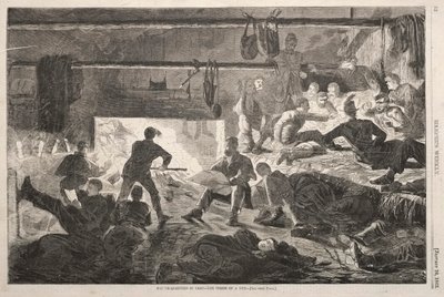 Winter Quarters in Camp - The Inside of a Hut, 1863. av Winslow Homer