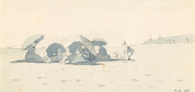 Kvinner og barn på stranden i Long Branch, New Jersey av Winslow Homer