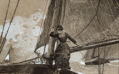Yachting jente, 1880 av Winslow Homer