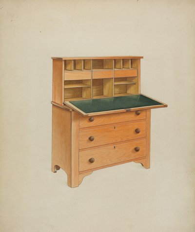 Skrivebord, c. 1937. av Winslow Rich
