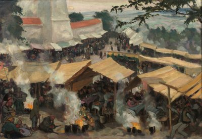 Messen i Kawaria Zabrzydowska, Polen, ca. 1913 (olje på lerret) av Wojciech Stanislaw Weiss